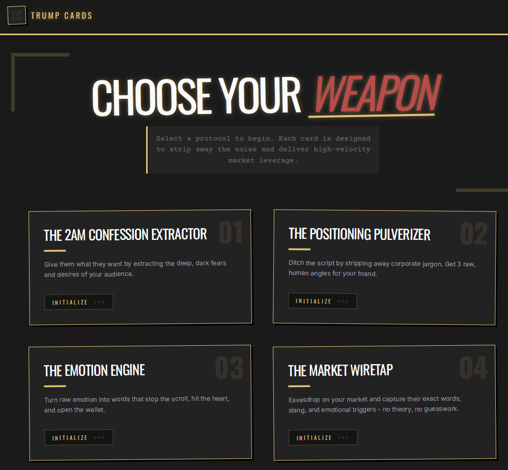 Trump Cards AI Marketing Strategy App