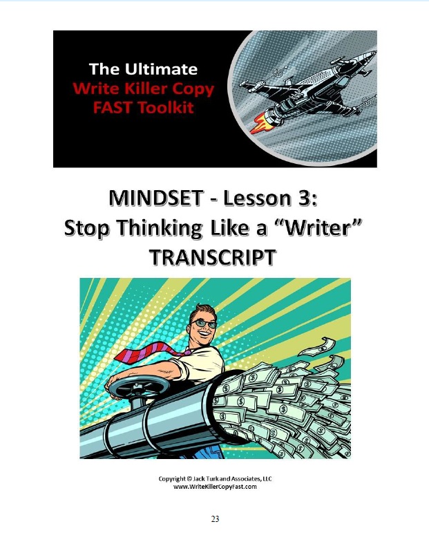 Write Killer Copy Fast framework and workbook pages