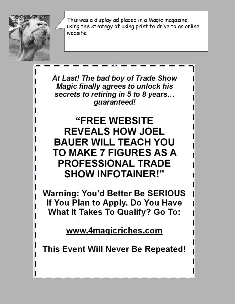 Joel Bauer Trade Show Magic Campaign magazine ad